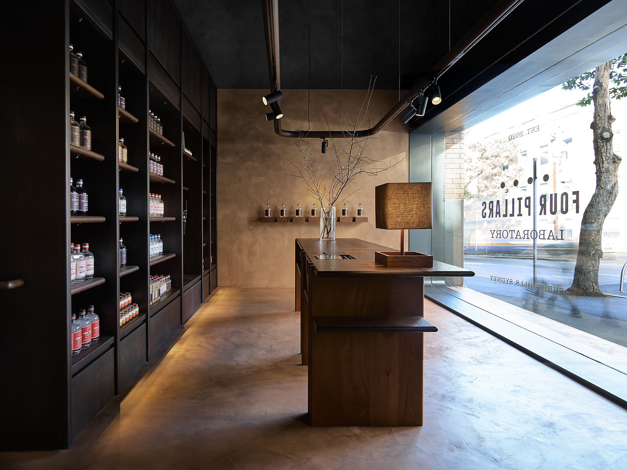 Interior photograph of Four Pillars Laboratory - Gin Shop by Anson Smart